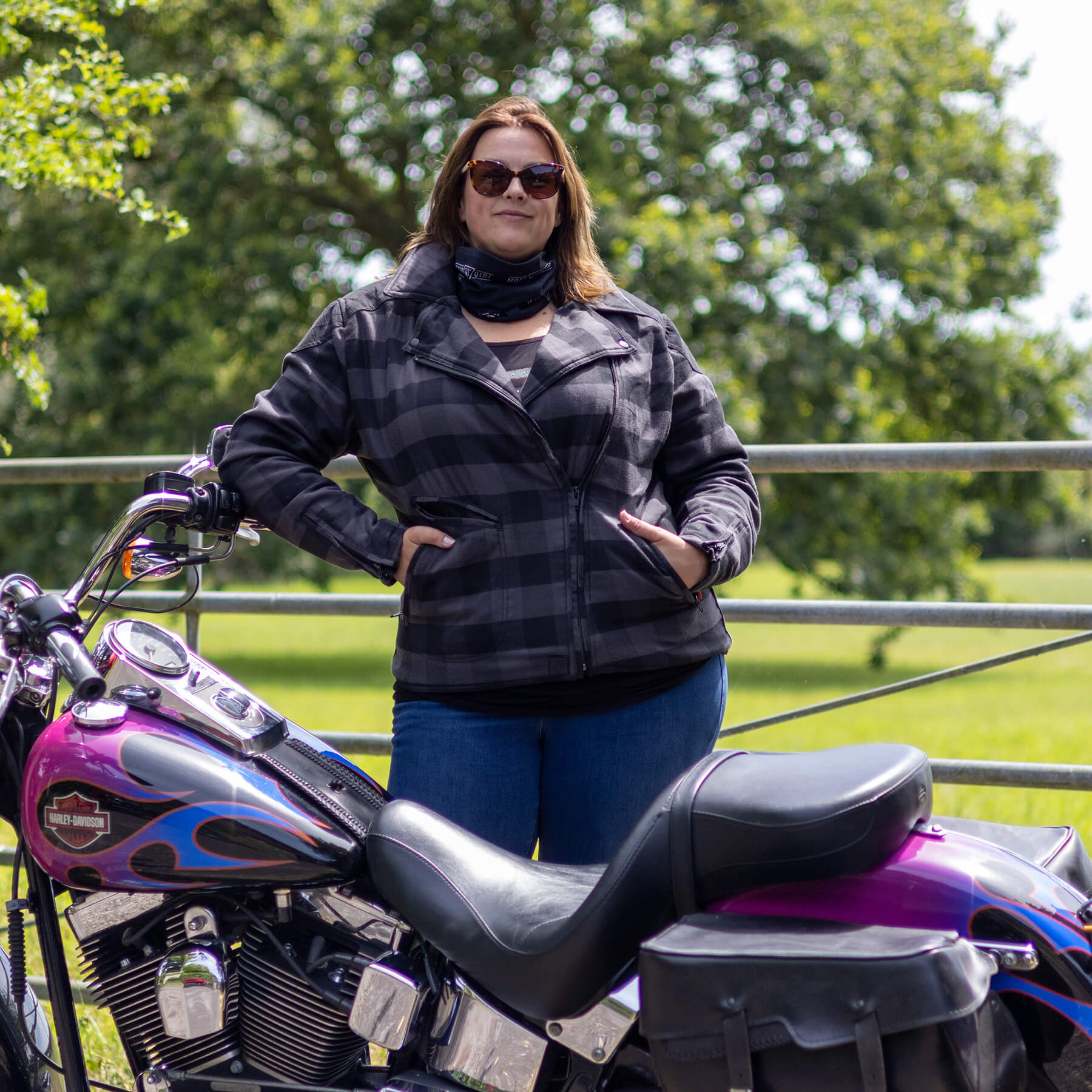 MotoGirl Jessie Flannel Jacket Peak Moto - Main Image