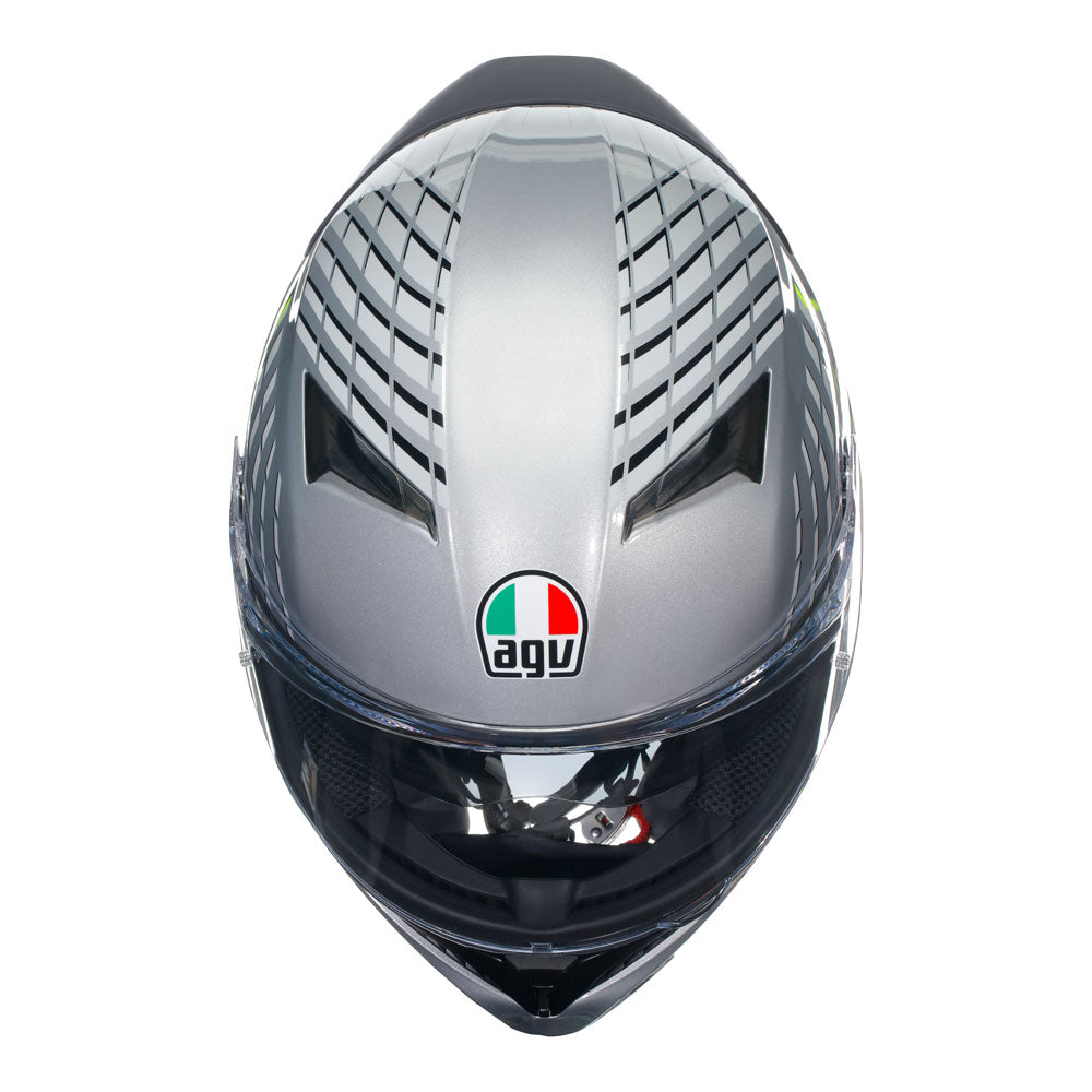 agv k3 crew silver pink AGV K3 Helmet - Fortify Grey/Black/Yellow Fluro