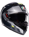 AGV K3 Helmet - Shade Grey/Fluro Yellow