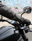 ol Bobber' | Classic Leather Motorbike Jacket in Distressed Charcoal Brown