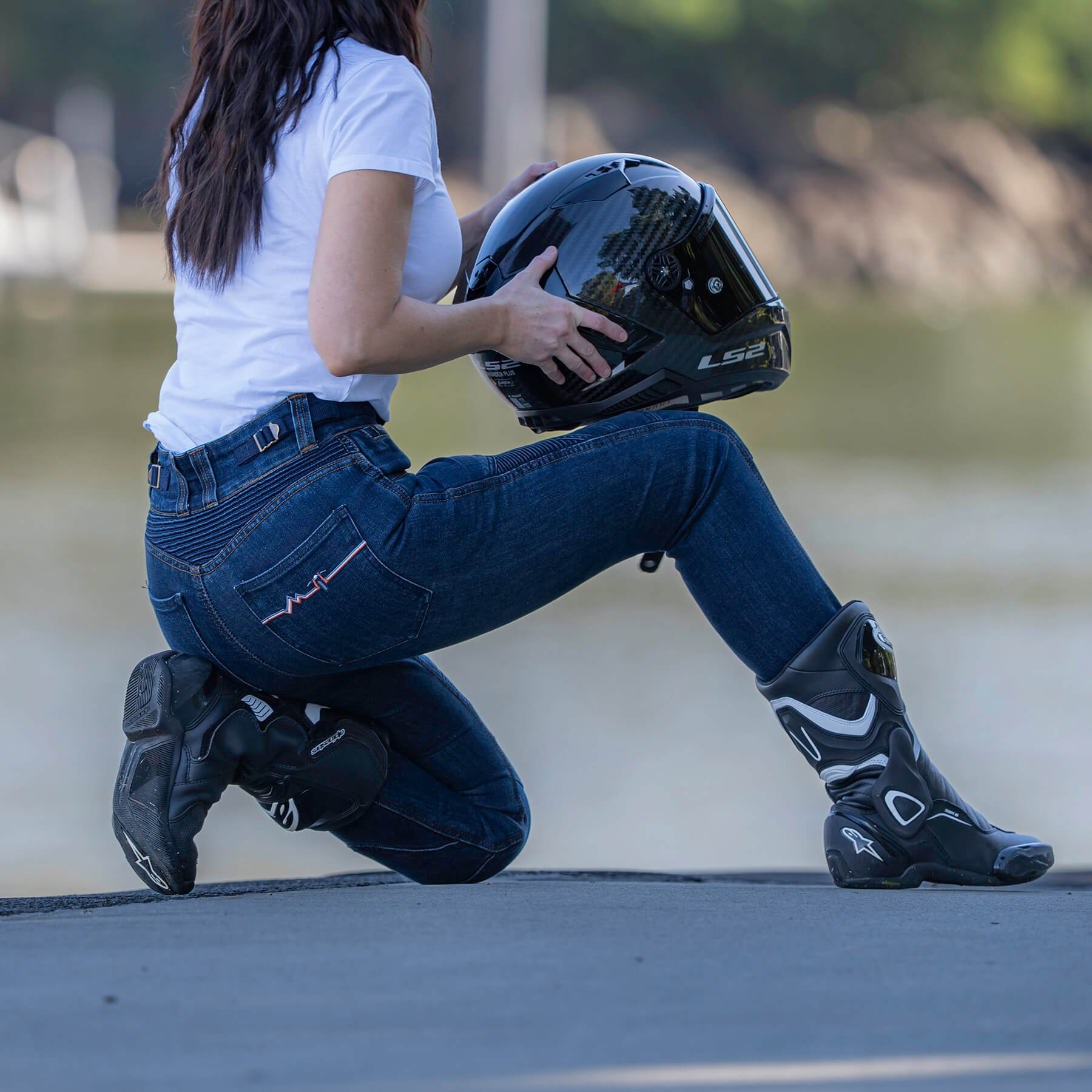 Vaquero Moto Mujer Pantalones Para Motorista Vaquero Pantalon Para
