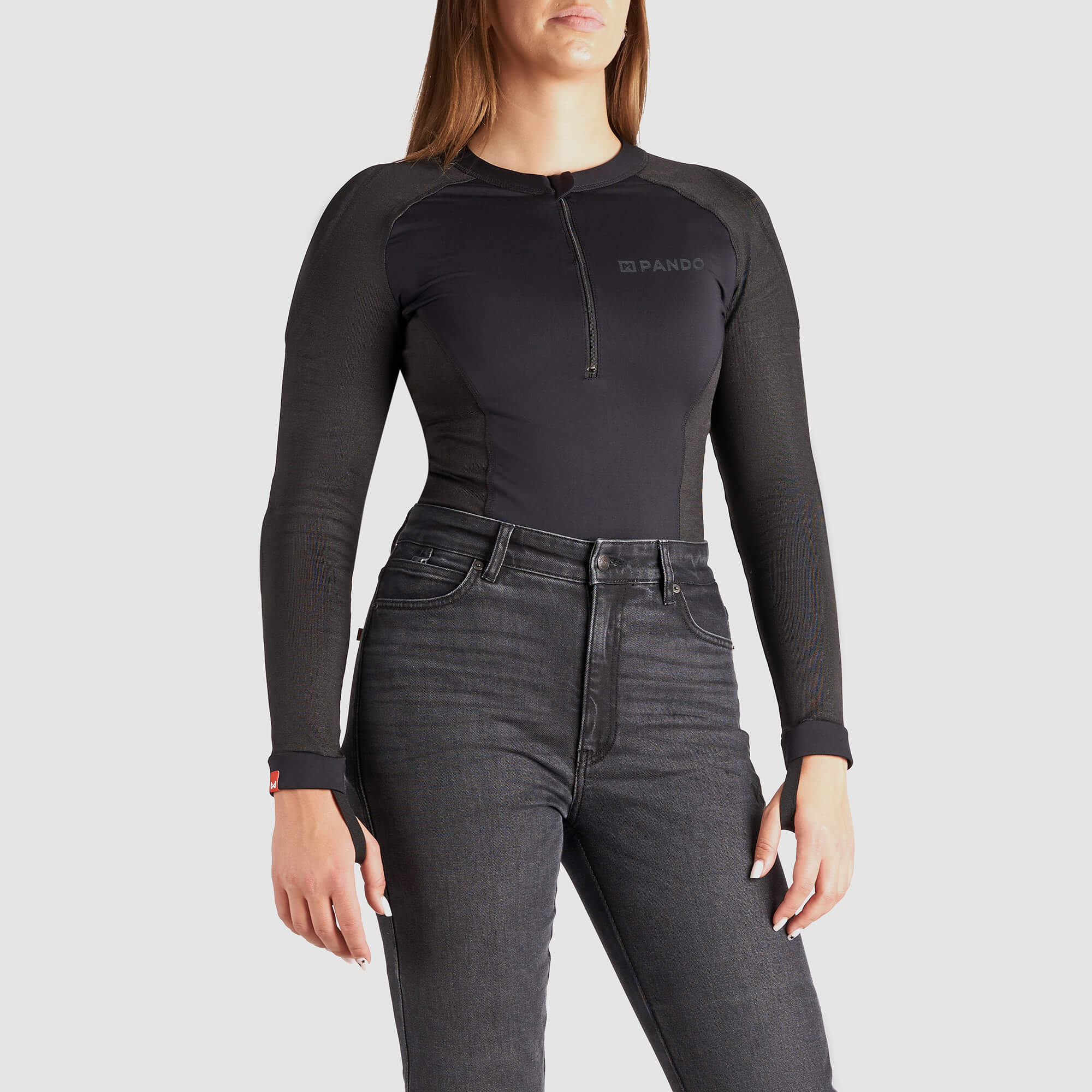 Pando Moto Shell WW Black 02 – Armoured Motorcycle Baselayer Bodysuit
