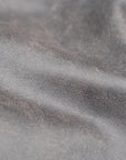 ol Bobber' | Classic Leather Motorbike Jacket in Distressed Charcoal Brown close up of full leather grain