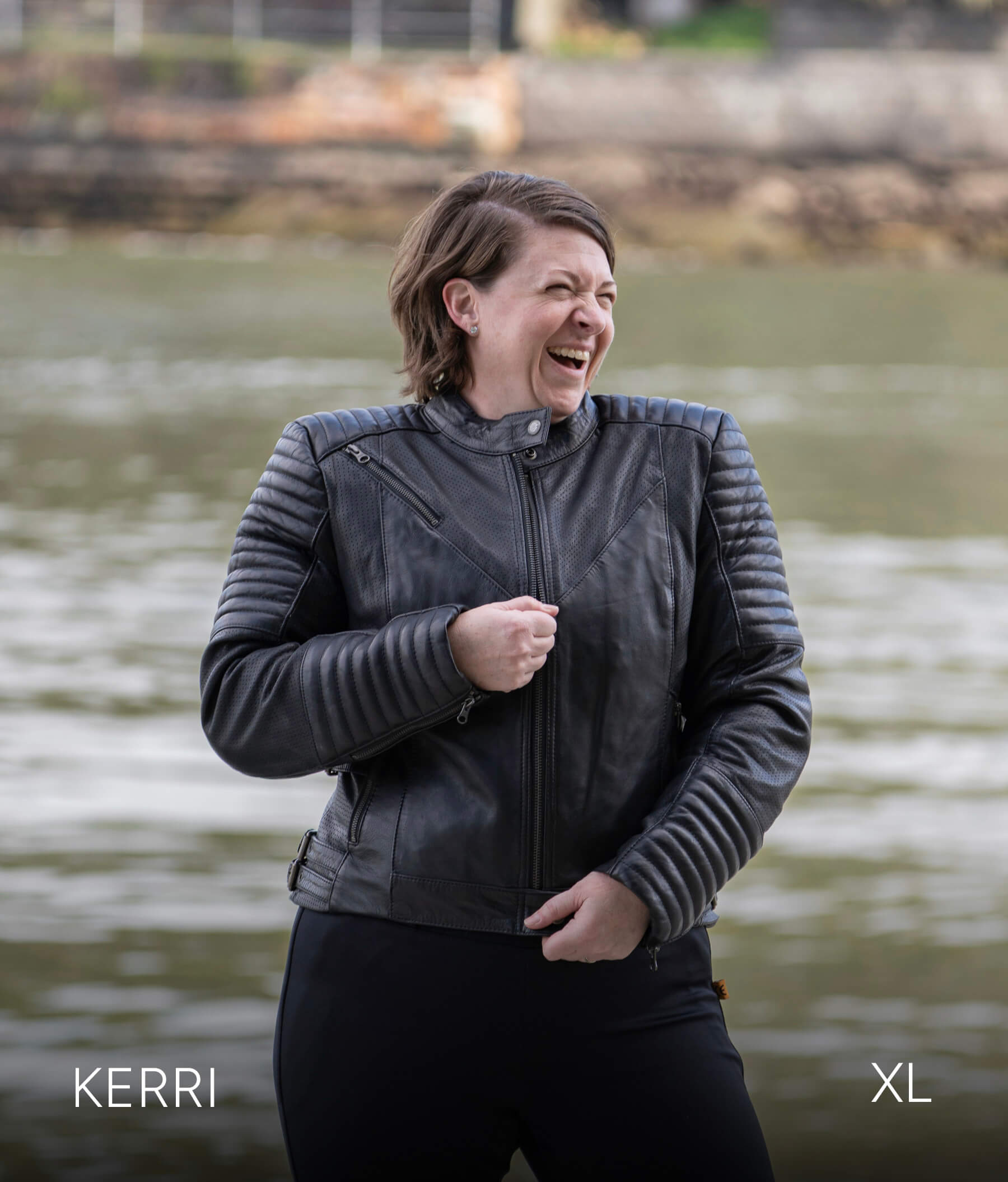 Moto Flecha Negra | Chaqueta de cuero perforada Wild & Free