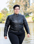 Moto Flecha Negra | Chaqueta de cuero perforada Wild & Free