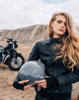 Black Arrow Moto | Wild & Free Perforated Leather Jacket - Rust - Women's Leather Jackets - Peak Moto