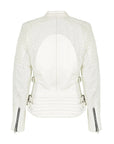 Black Arrow Moto | Wild & Free Perforated Leather Jacket - White - Women's Leather Jackets - Peak Moto