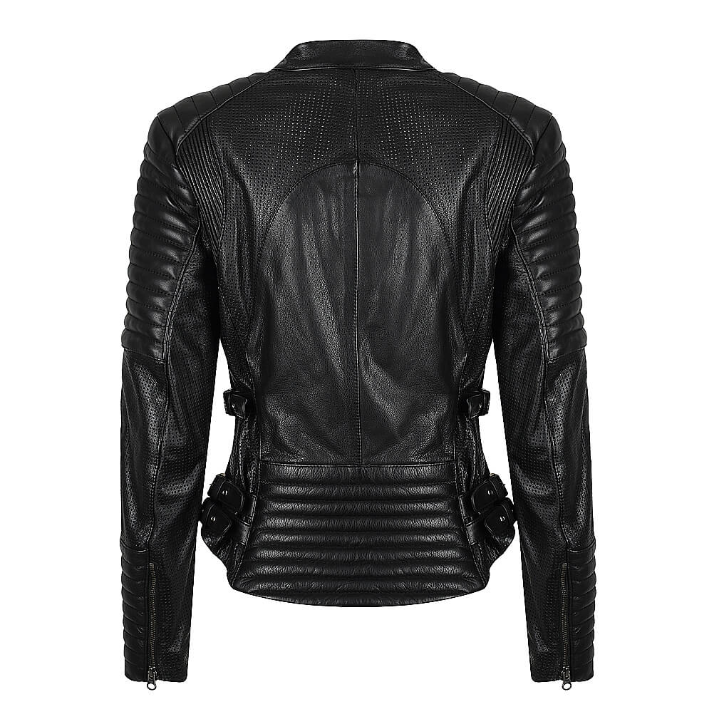 Black Arrow Moto | Wild & Free Perforated Leather Jacket - Black - Women's Leather Jackets - Peak Moto