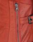 Black Arrow Moto | Wild & Free Perforated Leather Jacket - Rust - Women's Leather Jackets - Peak Moto