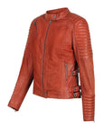 Black Arrow Moto | Wild & Free Perforated Leather Jacket - Rust - Women's Leather Jackets - Peak Moto