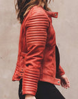 Black Arrow Moto | Wild & Free Perforated Leather Jacket - Rust - Women's Leather Jackets - Peak Moto