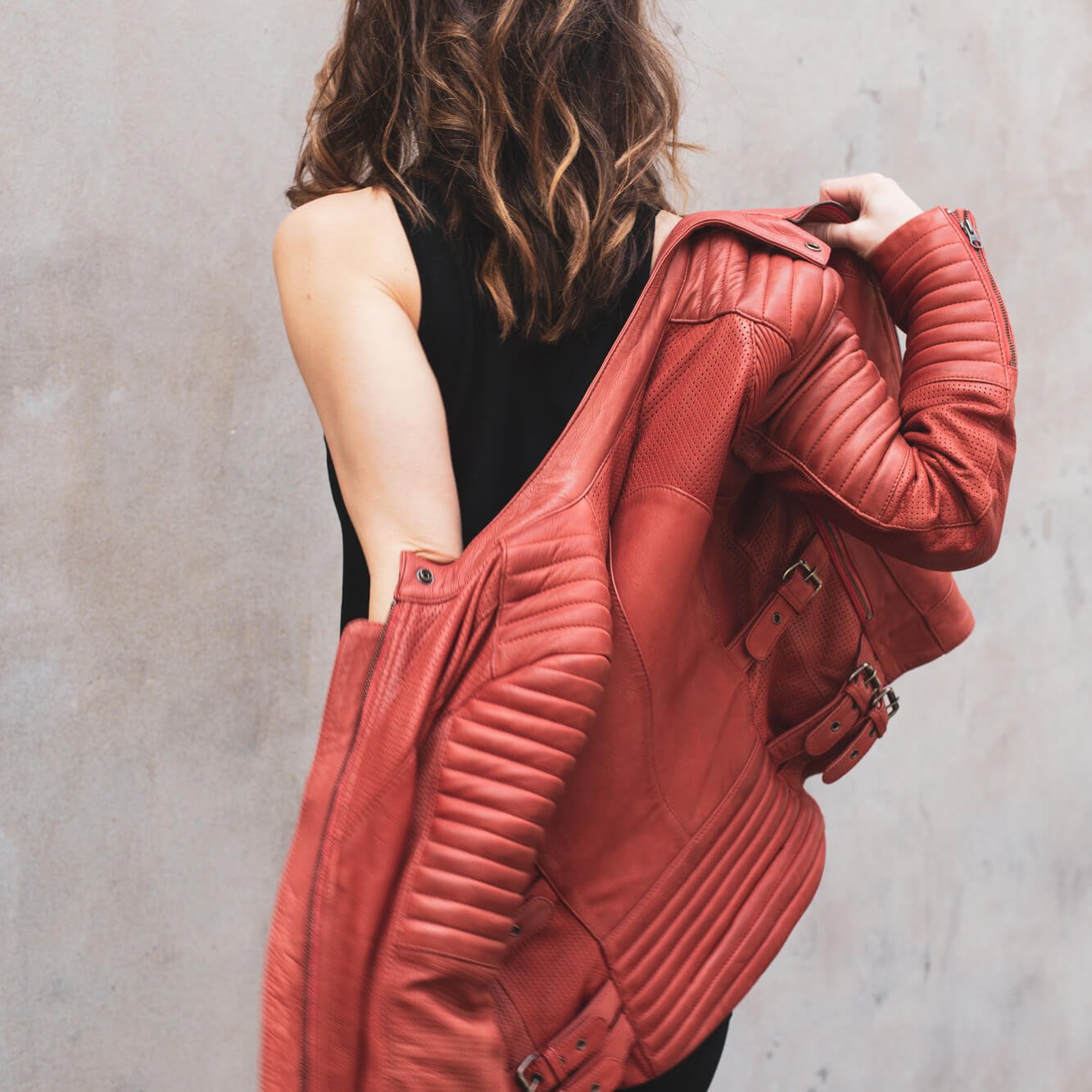 Black Arrow Moto | Wild & Free Perforated Leather Jacket - Rust - Women's Leather Jackets - Peak Moto