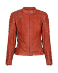 Black Arrow Moto | Wild & Free Perforated Leather Jacket - Rust - Women's Leather Jackets - Peak Moto