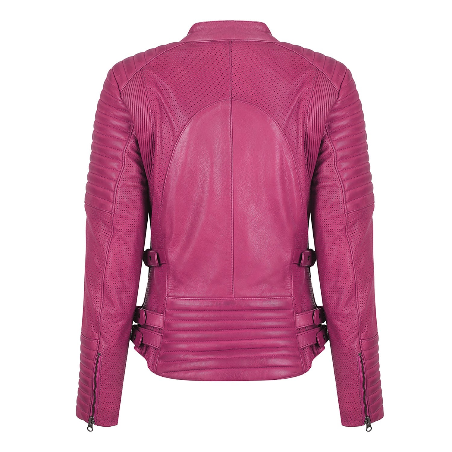 Black Arrow Moto | Wild & Free Perforated Leather Jacket - White - Women's Leather Jackets - Peak Moto