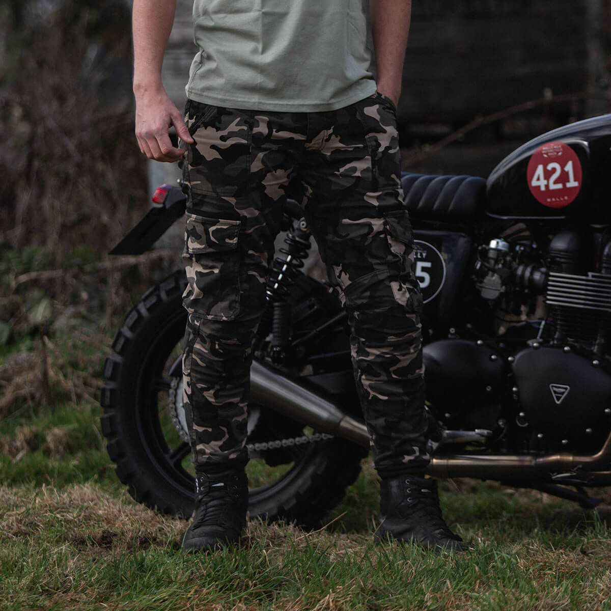 MotoBull | Ryan Cargo Pants - Camo - S / W32 - Men's Pants - Peak Moto