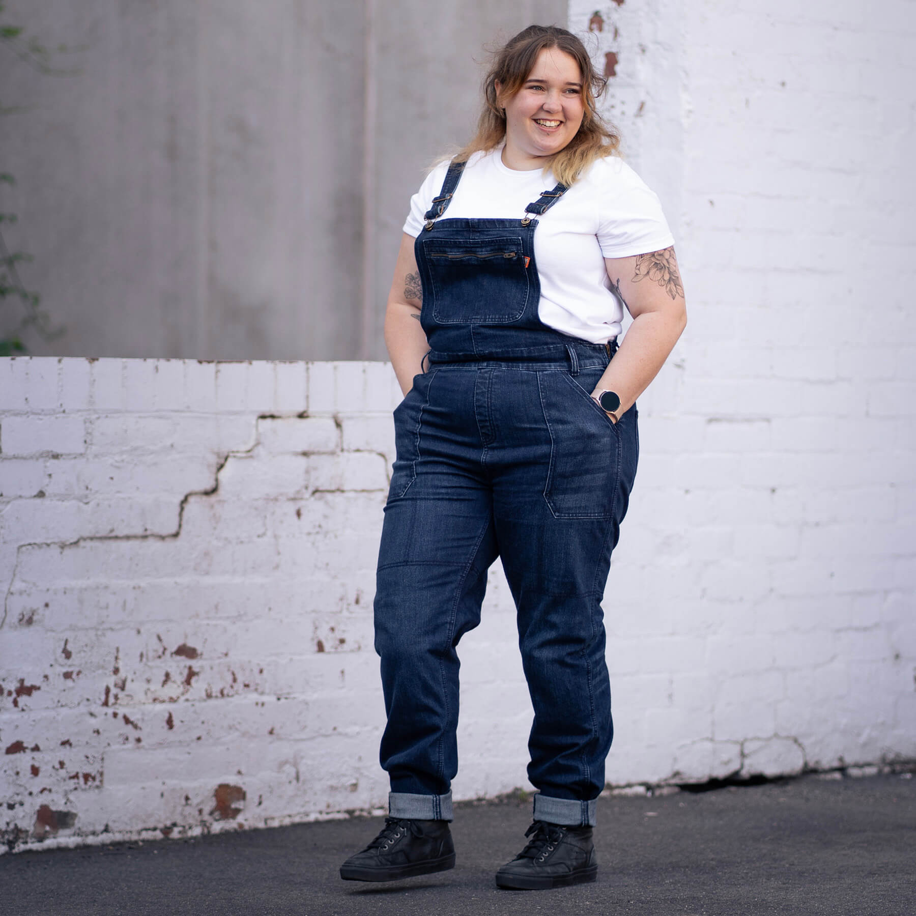 MotoGirl | Daisy Dungaree Overalls - Blue - Overalls - Peak Moto