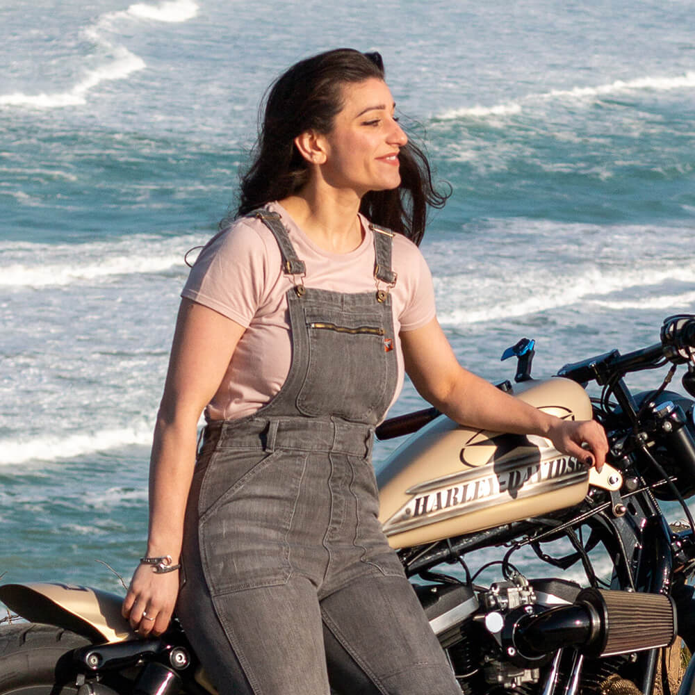 MotoGirl | Daisy Dungaree Overalls - Blue - Overalls - Peak Moto