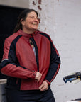 MotoGirl | Fiona Leather Jacket - Red - Women's Leather Jackets - Peak Moto