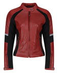 MotoGirl | Fiona Leather Jacket - Red - Women's Leather Jackets - Peak Moto