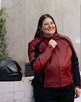 MotoGirl | Fiona Leather Jacket - Red - Women's Leather Jackets - Peak Moto