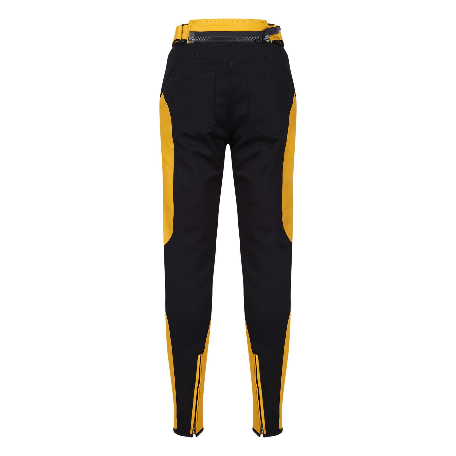 MotoGirl | Fiona Leather Trousers - Yellow - Women's Pants - Peak Moto