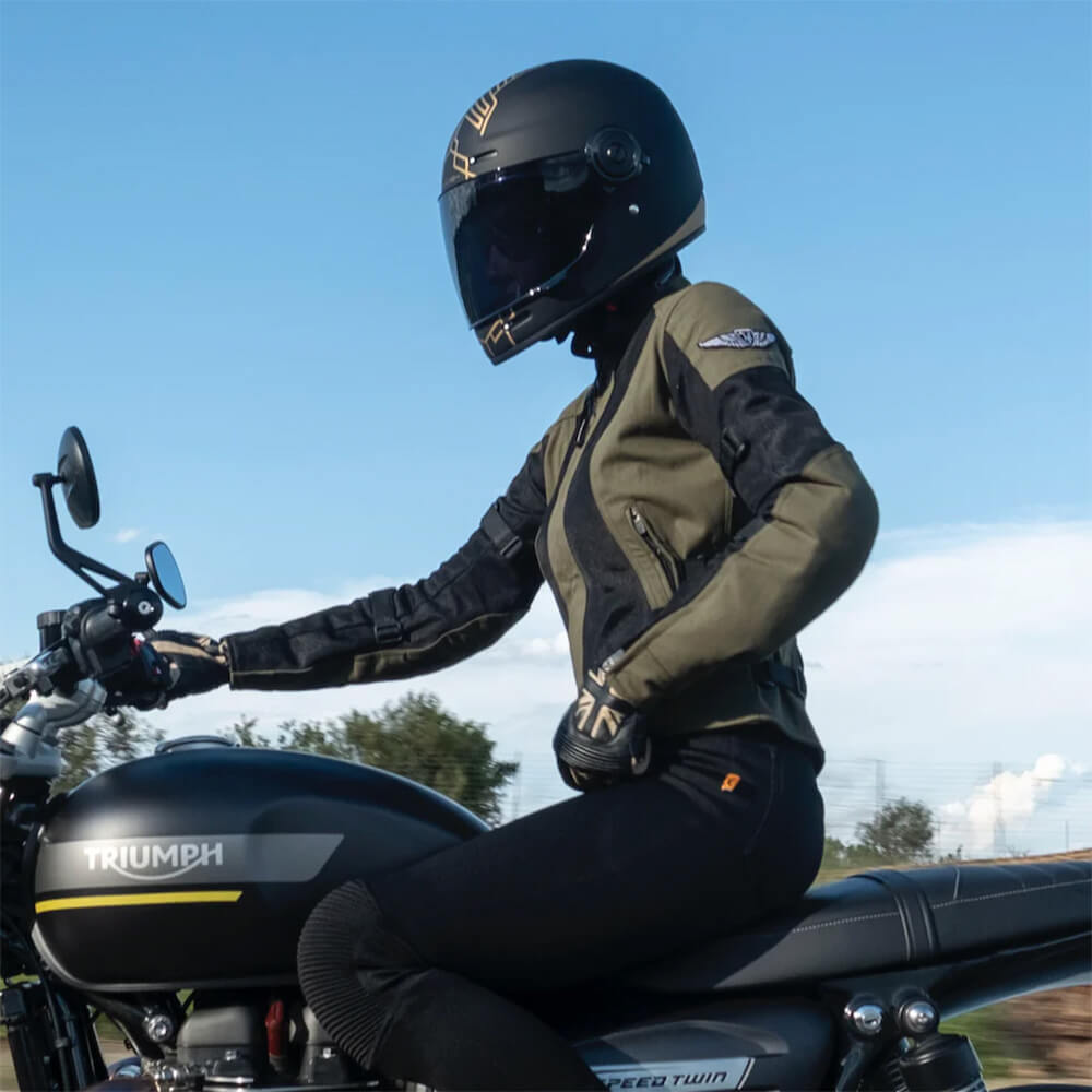 MotoGirl | Jodie Mesh Summer Jacket - Khaki Green - Women's Textile Jackets - Peak Moto