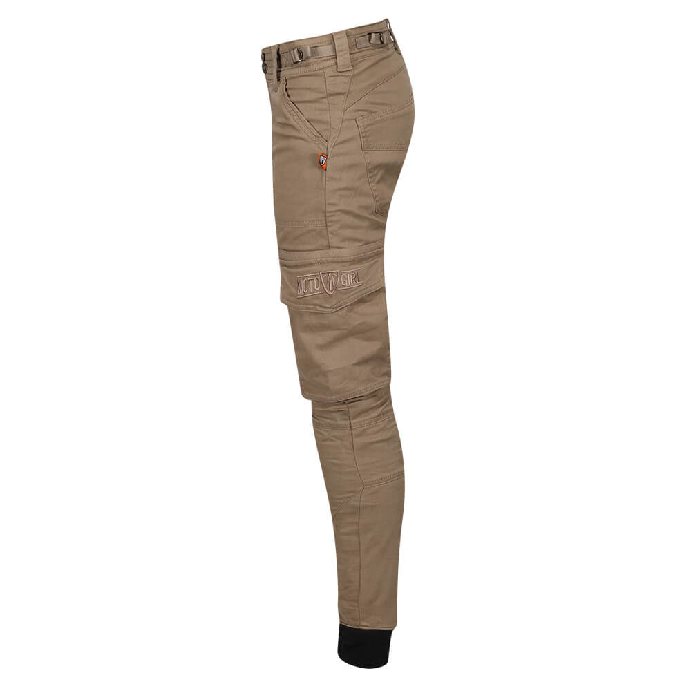 MotoGirl | Lara Cargo Pants - Beige - XS / AU 6 / US 4 - Women's Pants - Peak Moto