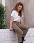 MotoGirl | Lara Cargo Pants - Beige - XS / AU 6 / US 4 - Women's Pants - Peak Moto