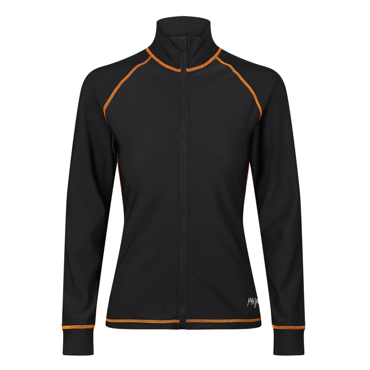 MotoGirl | Mid - Layer Jacket - Black/Orange - Windbreaker - Peak Moto