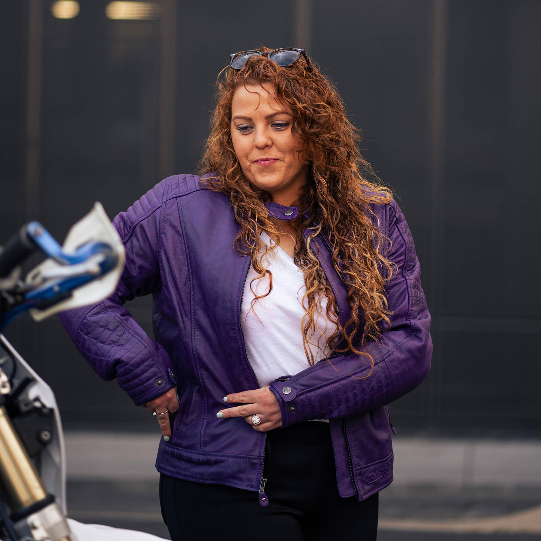 MotoGirl | Valerie Leather Jacket - Purple - Women's Leather Jackets - Peak Moto
