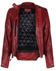MotoGirl | Valerie Leather Jacket - Red - Women's Leather Jackets - Peak Moto