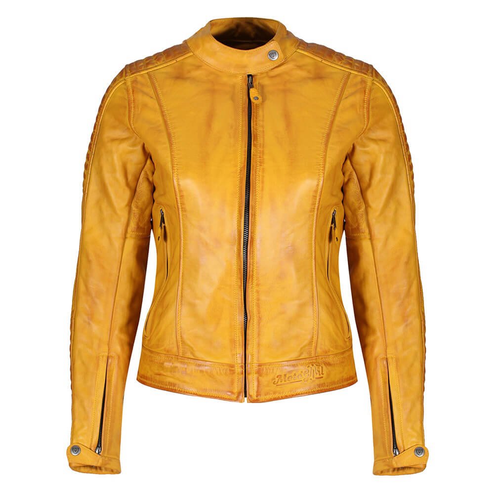 MotoGirl | Valerie Leather Jacket - Yellow - Women's Leather Jackets - Peak Moto