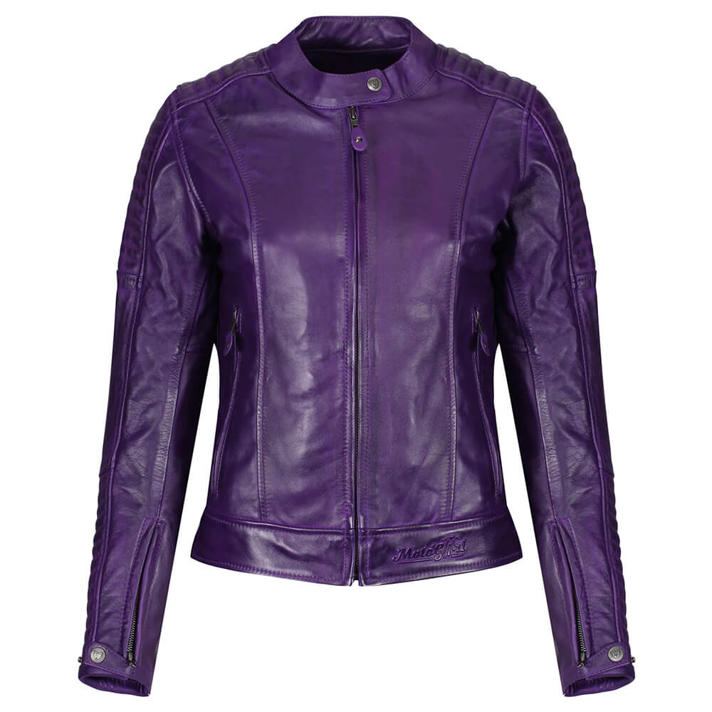 MotoGirl | Valerie Leather Jacket - Purple - Women's Leather Jackets - Peak Moto