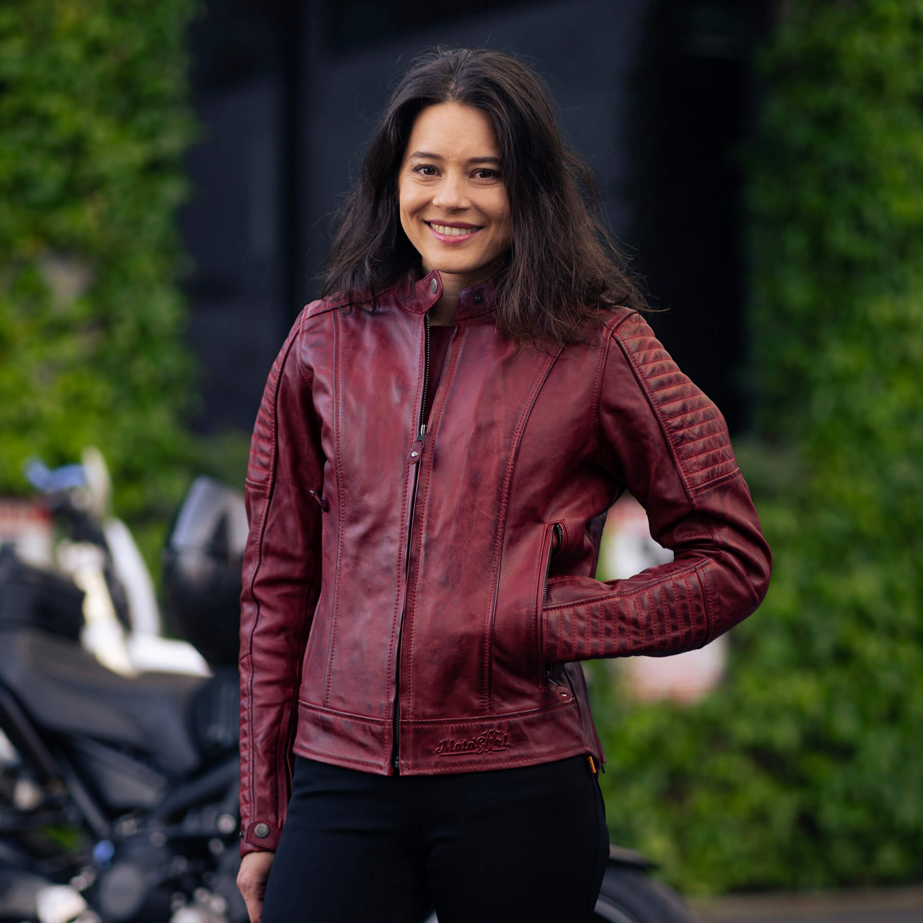 MotoGirl | Valerie Leather Jacket - Purple - Women's Leather Jackets - Peak Moto