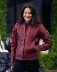 MotoGirl | Valerie Leather Jacket - Purple - Women's Leather Jackets - Peak Moto