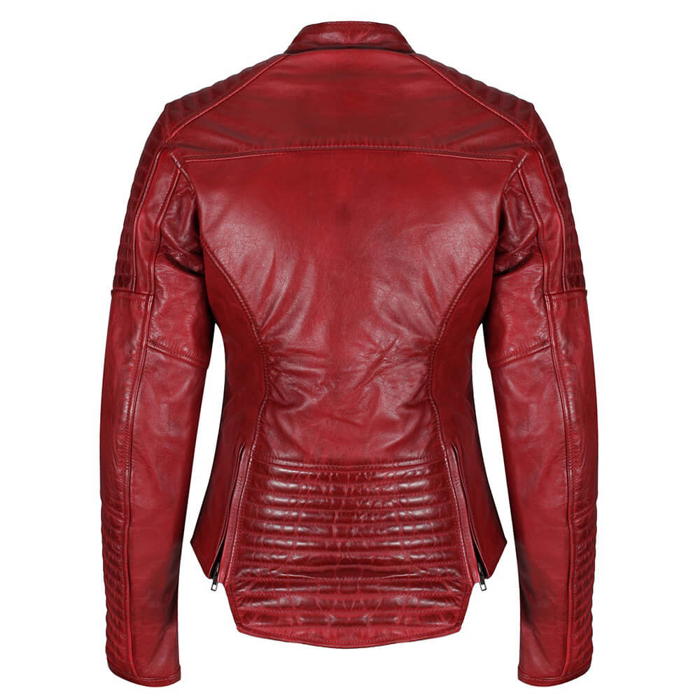 MotoGirl | Valerie Leather Jacket - Red - Women's Leather Jackets - Peak Moto