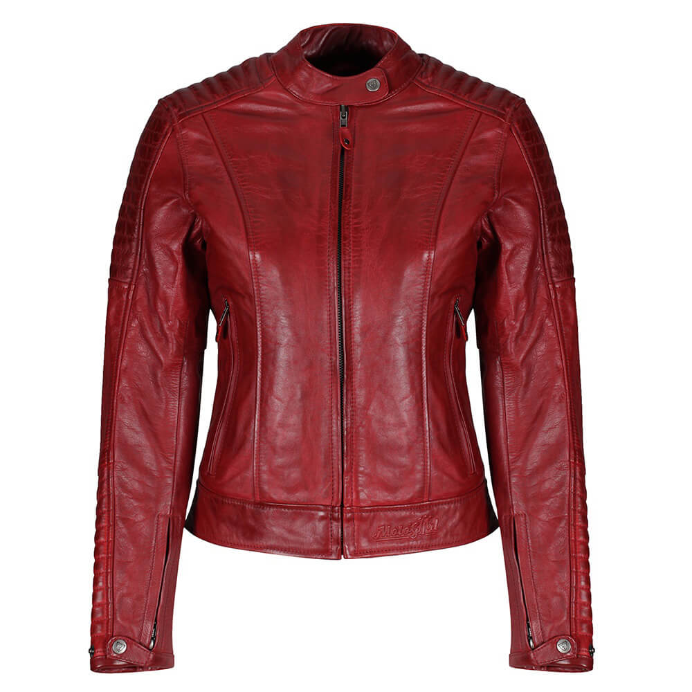 MotoGirl | Valerie Leather Jacket - Red - Women's Leather Jackets - Peak Moto