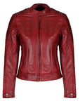MotoGirl | Valerie Leather Jacket - Red - Women's Leather Jackets - Peak Moto