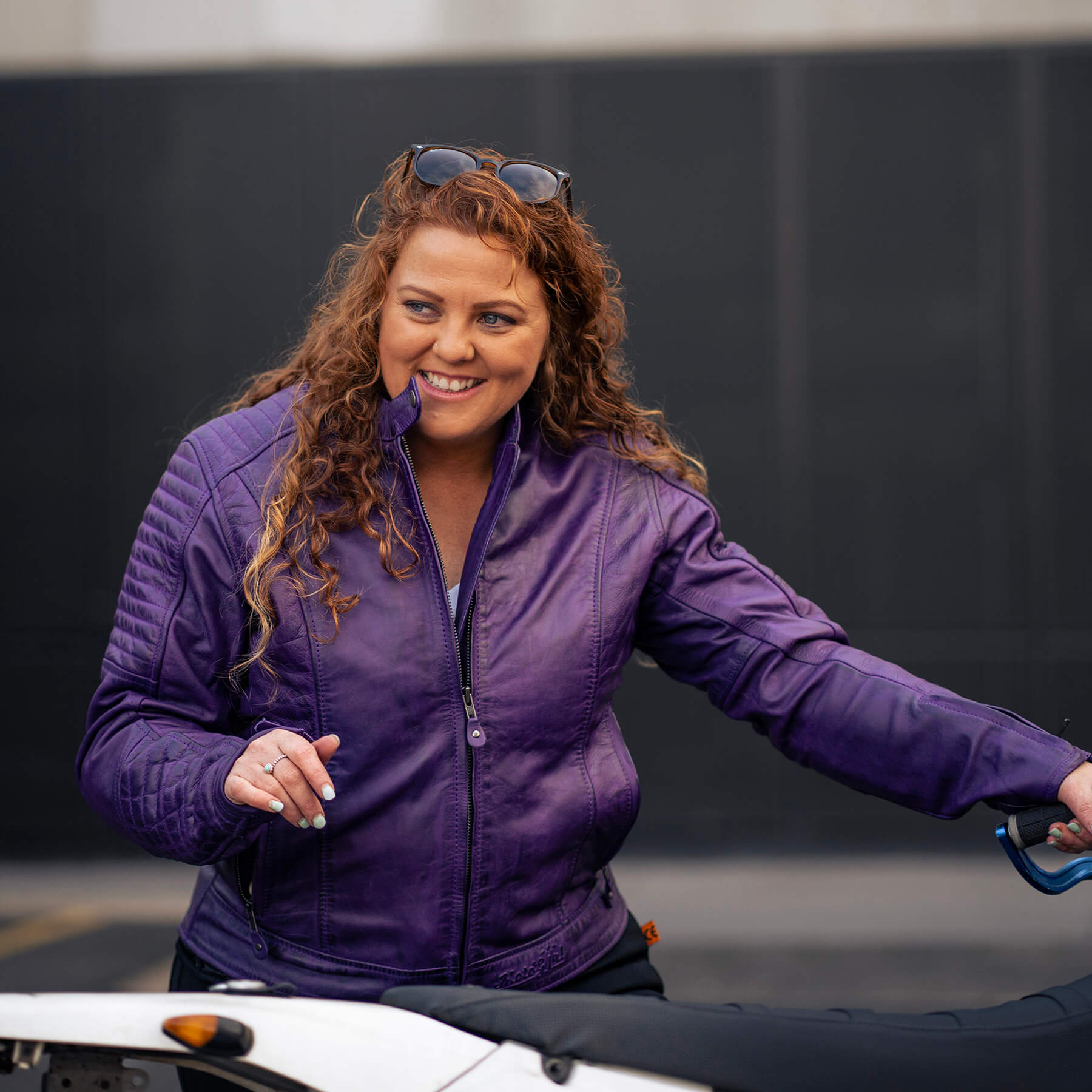 MotoGirl | Valerie Leather Jacket - Purple - Women's Leather Jackets - Peak Moto