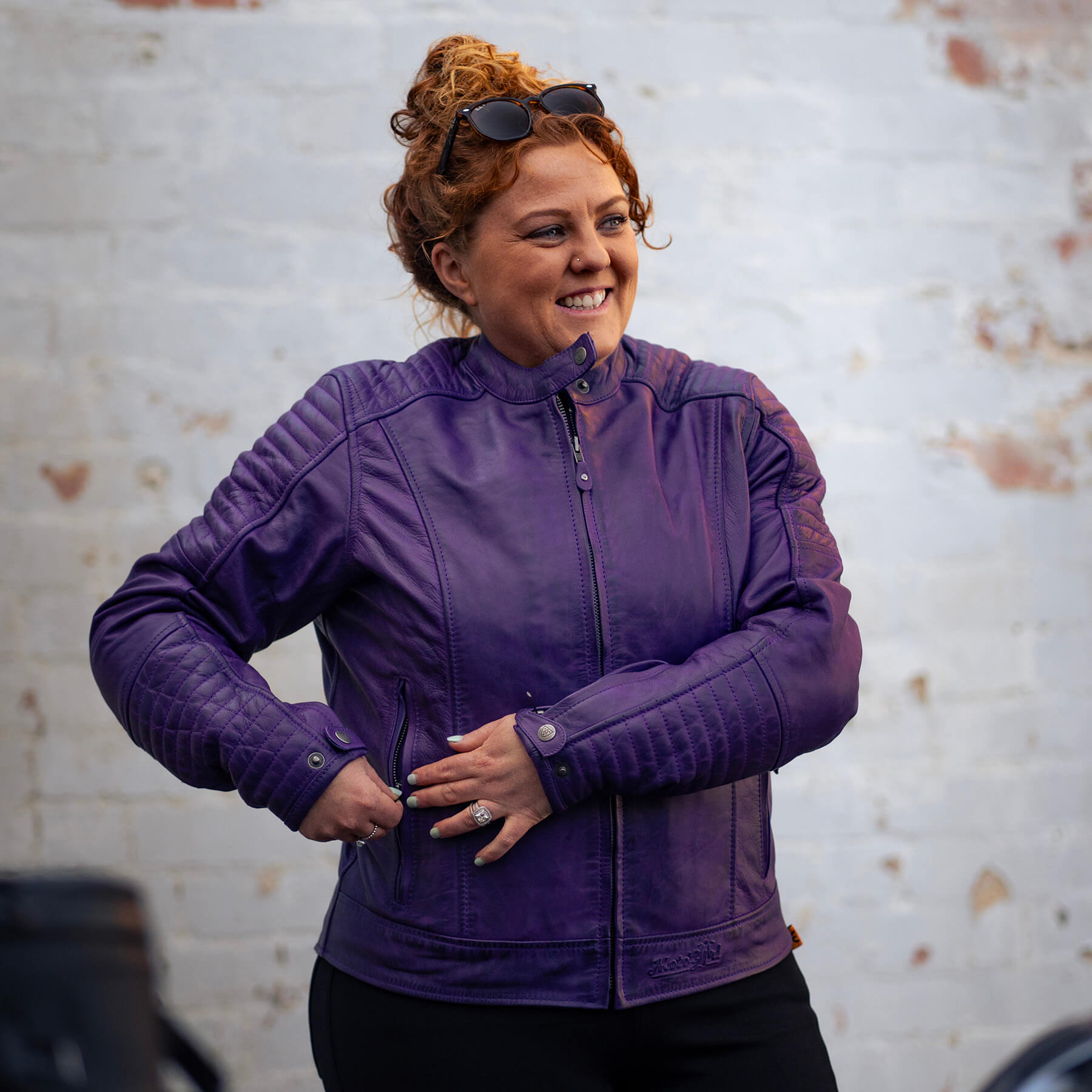 MotoGirl | Valerie Leather Jacket - Purple - Women's Leather Jackets - Peak Moto