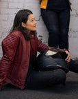 MotoGirl | Valerie Leather Jacket - Purple - Women's Leather Jackets - Peak Moto