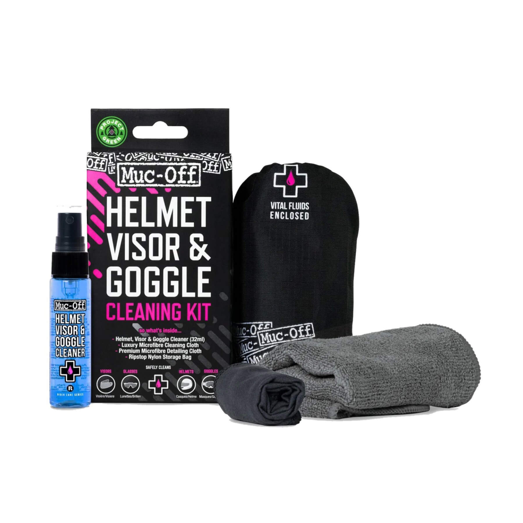 Muc - Off Visor, Lens, & Goggle Cleaning Kit - Helmet Cleaning & Care - Peak Moto