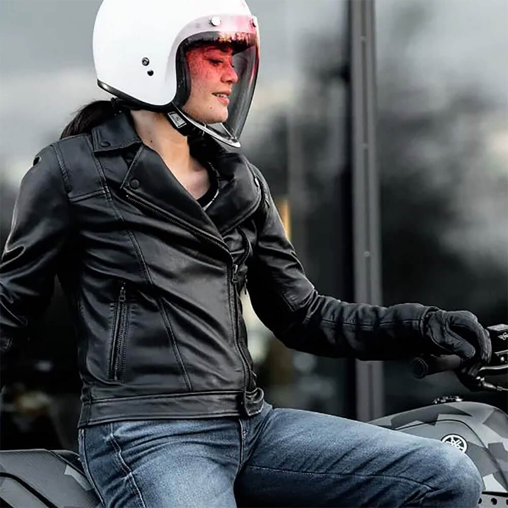 REV'IT! | Liv Ladies Leather Jacket - Black - Women's Leather Jackets - Peak Moto