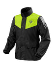 REV'IT! | Nitric 4 H2O Rain Jacket - Black - Neon Yellow - Rainwear & Safety - Peak Moto