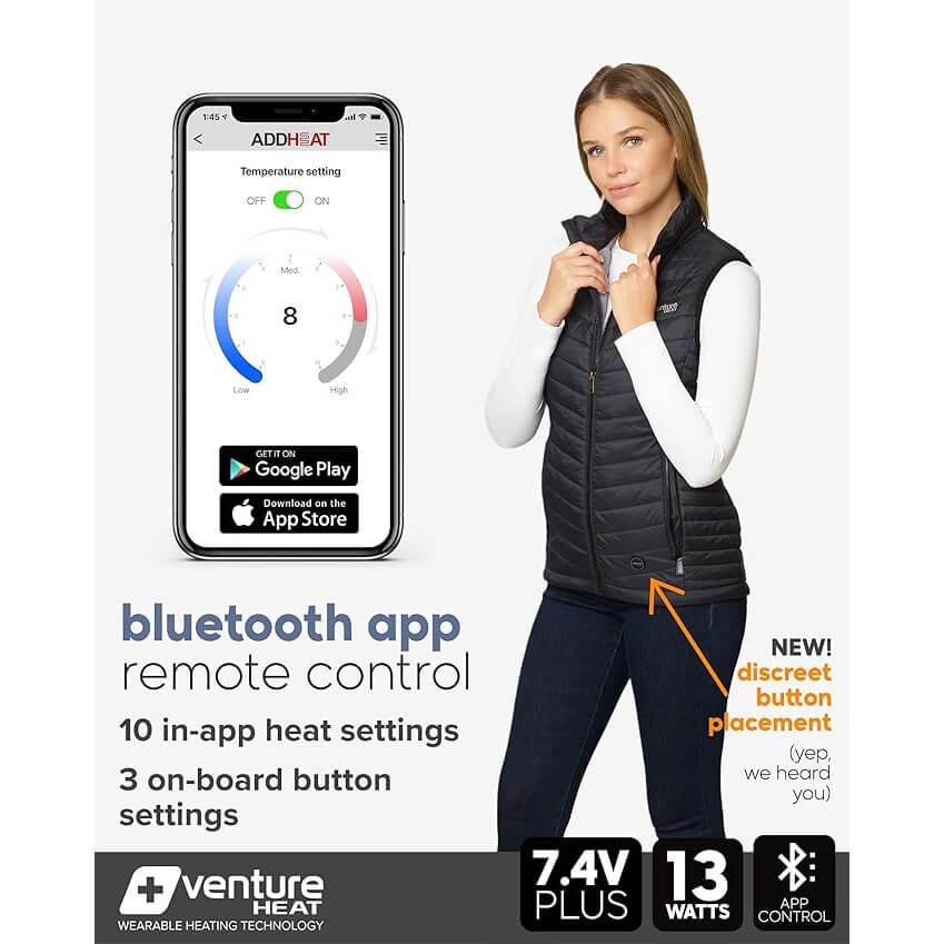 Venture Heat | Women’s Roam 3.0 Insulated Heated Vest with HeatSync™ - XS / AU 8 - Heated Gear - Peak Moto