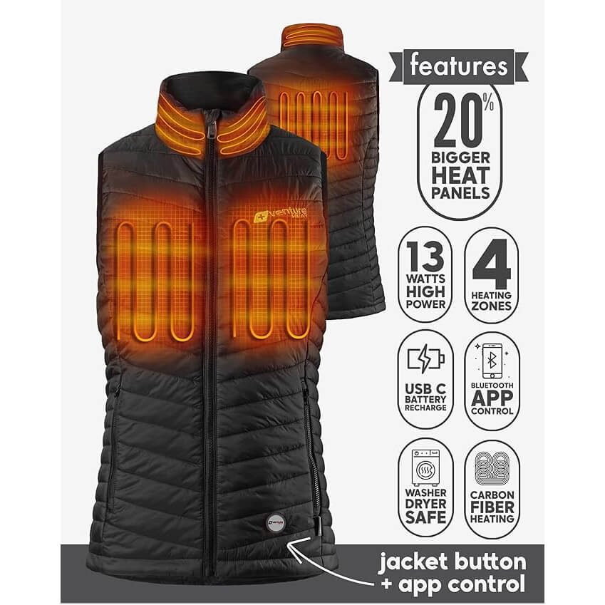Venture Heat | Women’s Roam 3.0 Insulated Heated Vest with HeatSync™ - XS / AU 8 - Heated Gear - Peak Moto