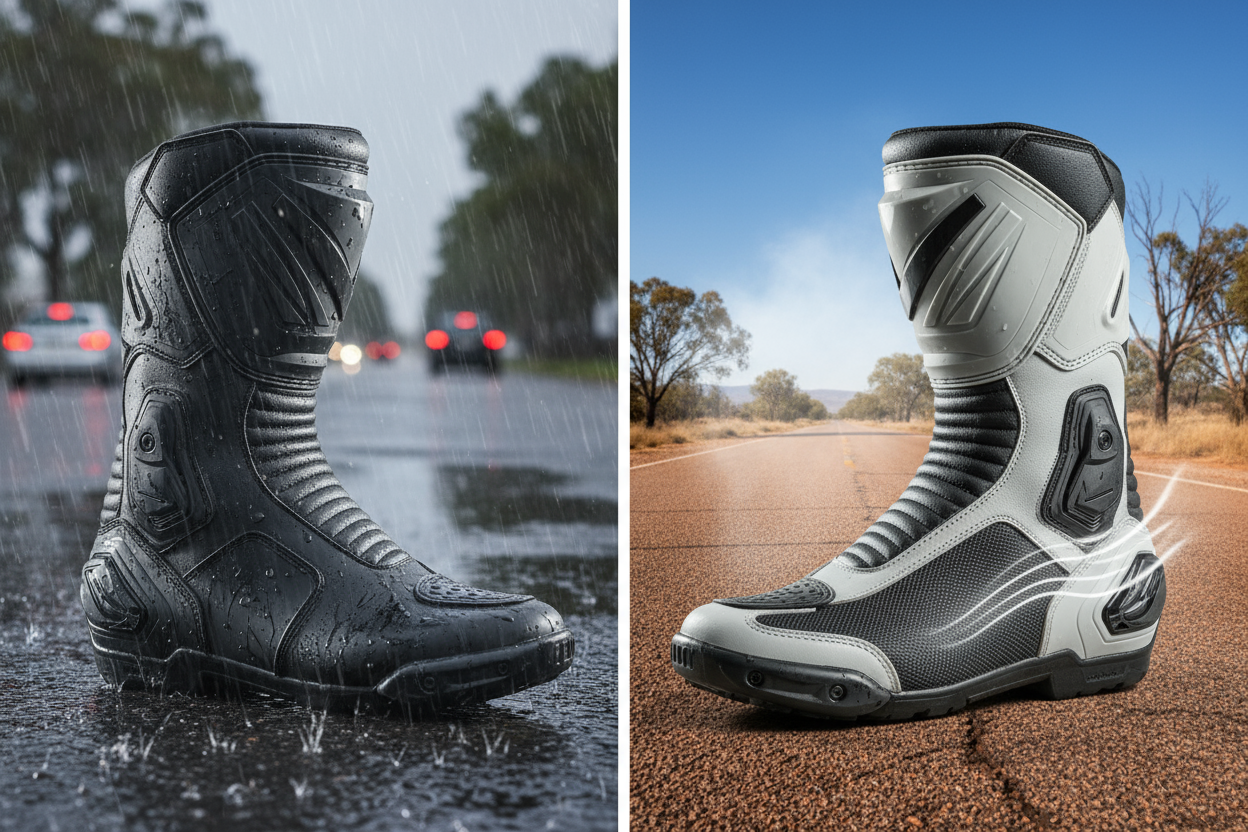 Waterproof vs Ventilated Motorcycle Boots: Which Style Suits Your Riding