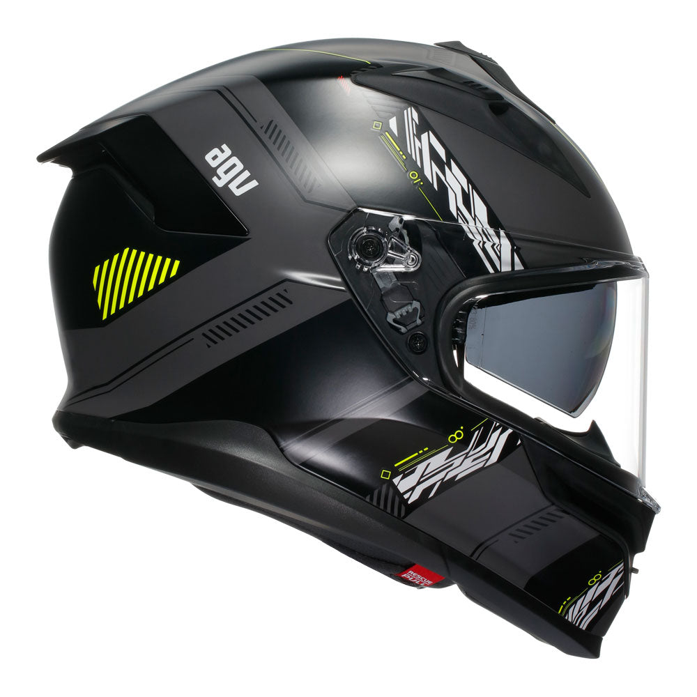 AGV K7 Helmet - Kyber Matt Grey/Fluoro Yellow