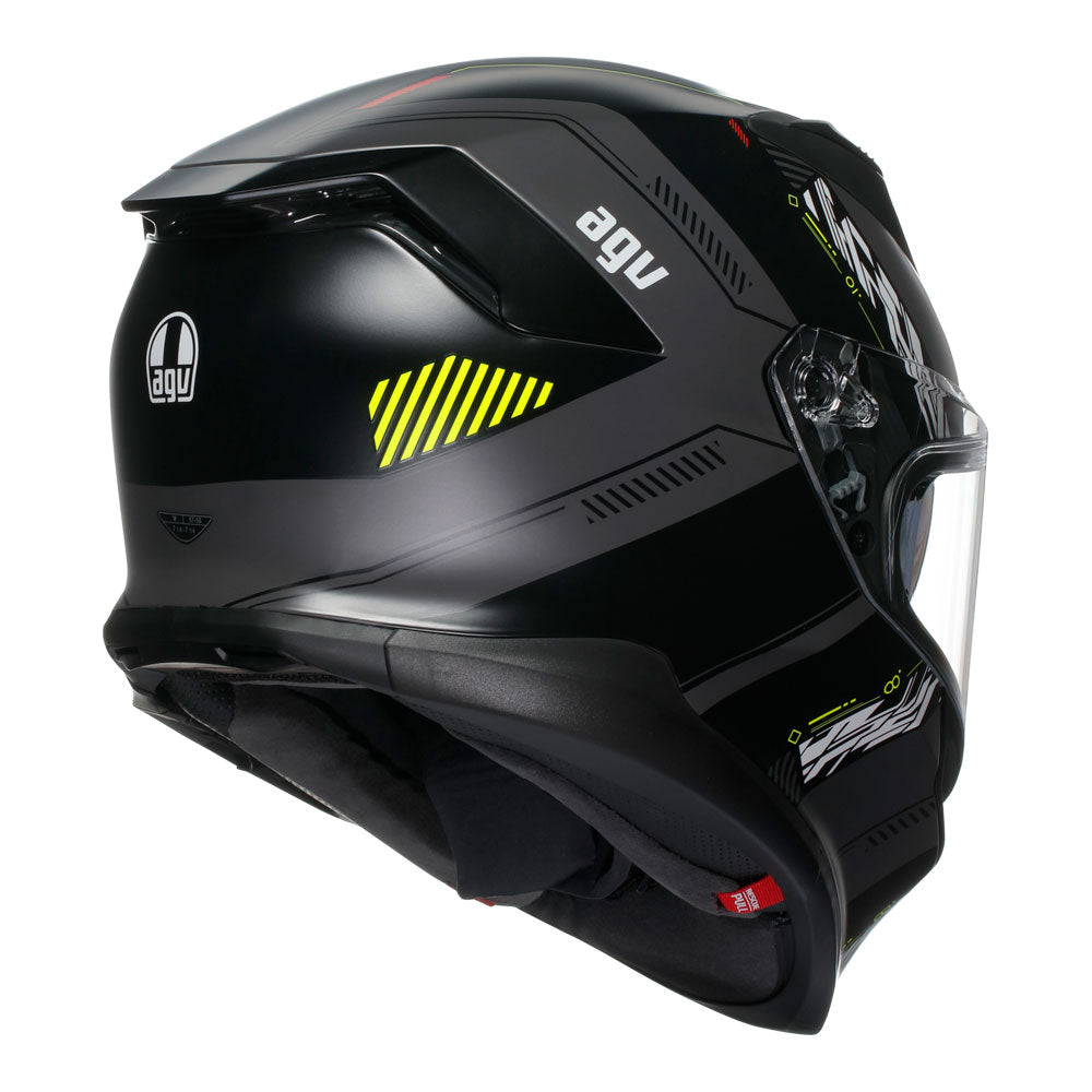 AGV K7 Helmet - Kyber Matt Grey/Fluoro Yellow