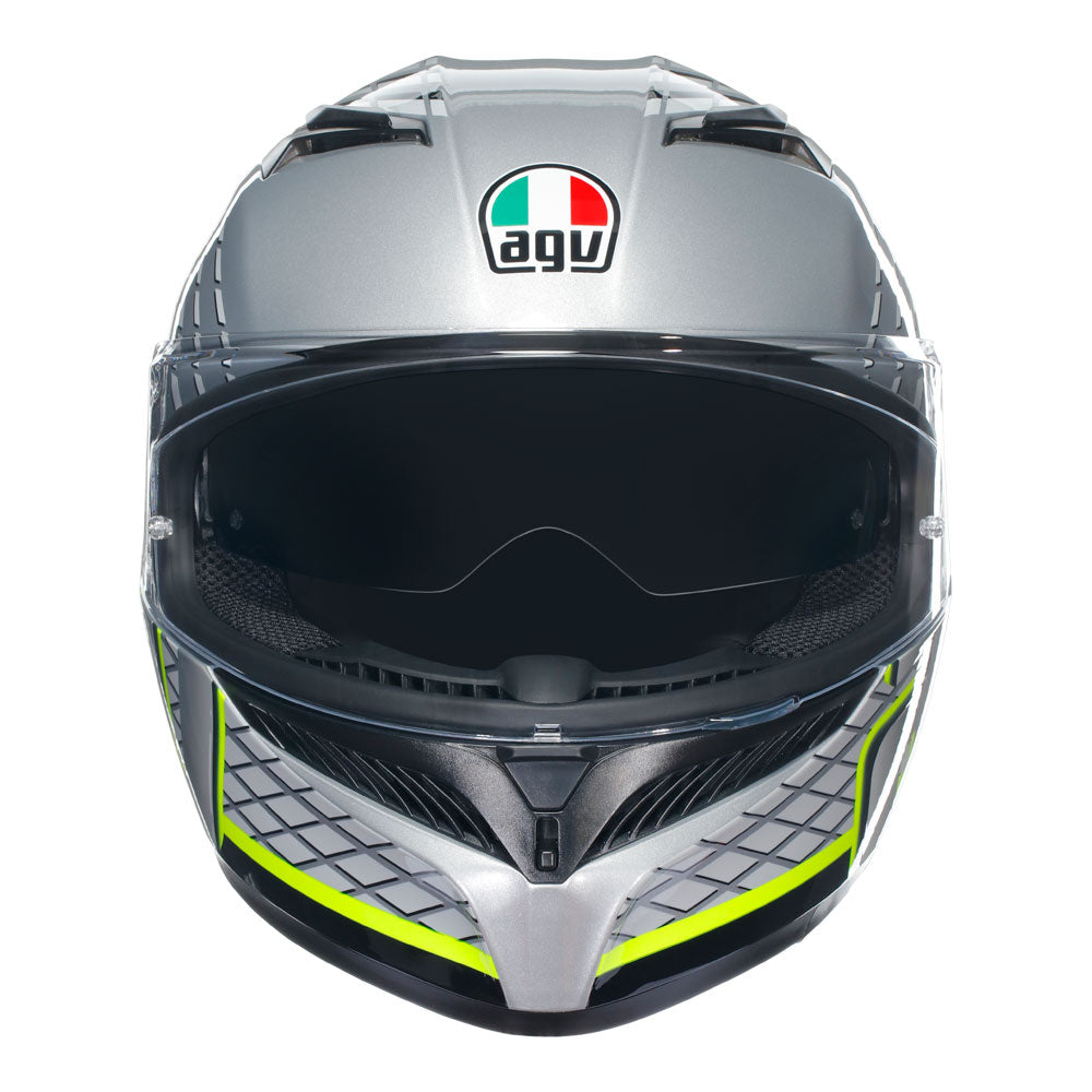 AGV K3 Helmet - Fortify Grey/Black/Yellow Fluro